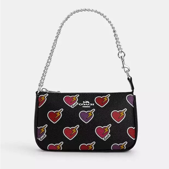 Coach Nolita 19 With Heart Bolt Print + Strap Extender - Picture 1 of 16